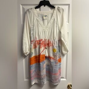 Anthropologie Mermaid Cotton/ Silk Blend Swim Cover/ Dress Size Medium